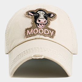 MOODY Message Cow Vintage Baseball Cap