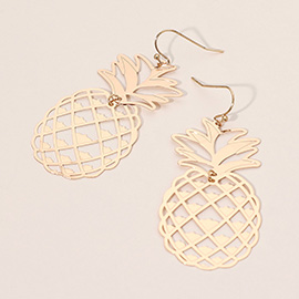 Metal Filigree Pineapple Dangle Earrings