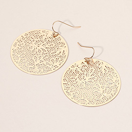 Metal Filigree Disc Dangle Earrings