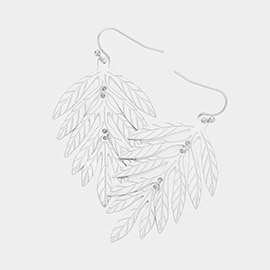 Matte Metal Leaf Dangle Earrings