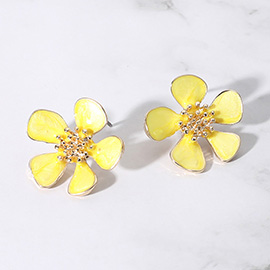 Enamel Flower Stud Earrings