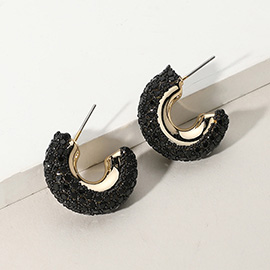 Bling Studded Hoop Earrings