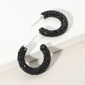 Bling Studded Hoop Earrings