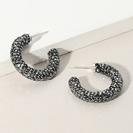 Bling Studded Hoop Earrings