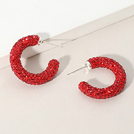 Bling Studded Hoop Earrings