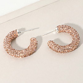 Bling Studded Hoop Earrings