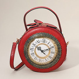 Vintage Clock Handbag / Crossbody Bag