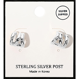 Silver Dipped Split Mini Hoop Earrings