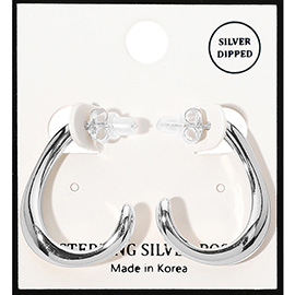 Silver Dipped Hook Hoop Earrings