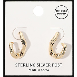 18K Gold Dipped Abstract Mini Hoop Earrings