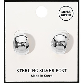 Silver Dipped Mini Dome Hoop Earrings