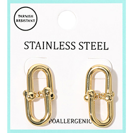 Stainless Steel Hardware Link Earrings