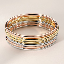 6PCS - Metal Stackable Bangle Bracelets