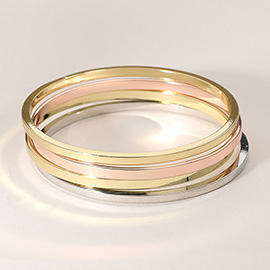 4PCS - Metal Stackable Bangle Bracelets