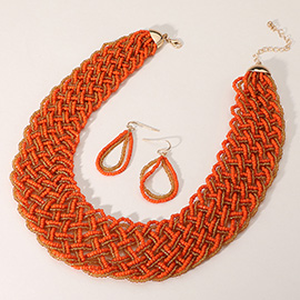 Bold Seed Beaded Collar Necklace