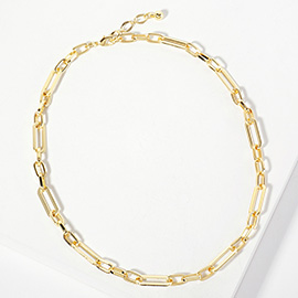 Gold Dipped Paperclip Chain Necklace