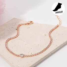 Rhinestone Cluster Evening Anklet