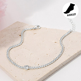 Rhinestone Cluster Evening Anklet