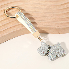 Bling Studded Dog Dangle Keychain / Bag Charm