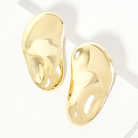 Gold Dipped Abstract Metal Plate Earrings