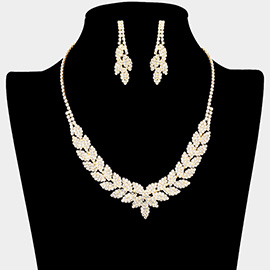 Rhinestone Paved Marquise Vine Collar Necklace