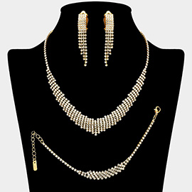 Rhinestone Paved Jewelry Set