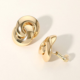 Metal Knot Clip On Earrings