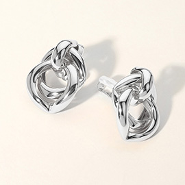 Metal Double Knot Clip On Earrings