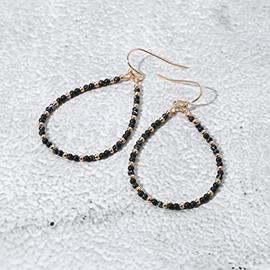 Beaded Open Teardrop Dangle Earrings