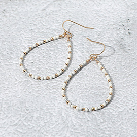 Beaded Open Teardrop Dangle Earrings