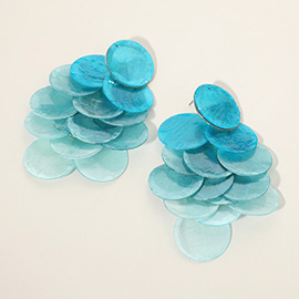 Ombre Shell Disc Chandelier Earrings