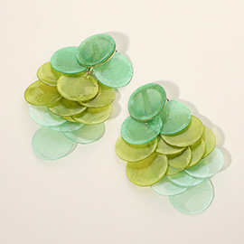 Ombre Shell Disc Chandelier Earrings