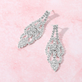 Rhinestone Paved Drop Evening Earrings