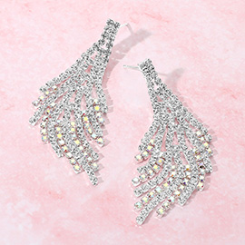 Rhinestone Paved Fringe Chandelier Evening Earrings