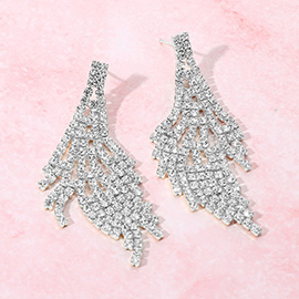 Rhinestone Paved Fringe Chandelier Evening Earrings