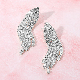 Rhinestone Paved Fringe Evening Earrings