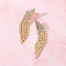 Rhinestone Paved Fringe Evening Earrings