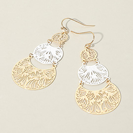 Metal Filigree Dropdown Dangle Earrings