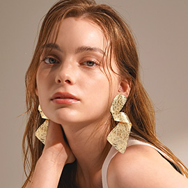 Oversized Textured Metal Spiral Earrings