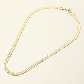 SECRET BOX_Stainless Steel Herringbone Chain Necklace