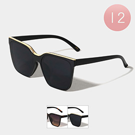 12PCS - Bold Oversized Square Frame Sunglasses