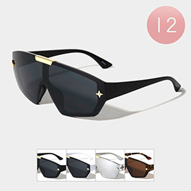 12PCS - Futuristic Oversized Shield Sunglasses