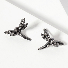 Crystal Paved Dragonfly Stud Earrings