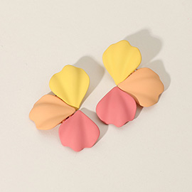 Matte Colored Petal Earrings