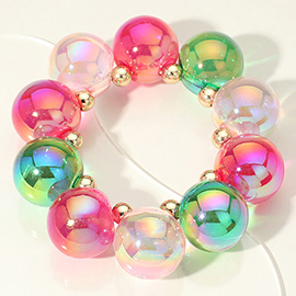 Chunky Iridescent Ball Beaded Bracelet
