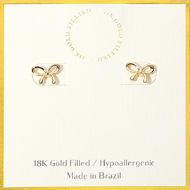 18K Gold Filled Hypoallergenic Bow Stud Earrings