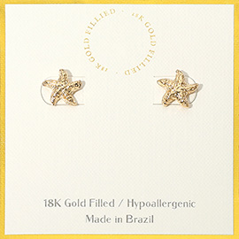 18K Gold Filled Hypoallergenic Starfish Stud Earrings