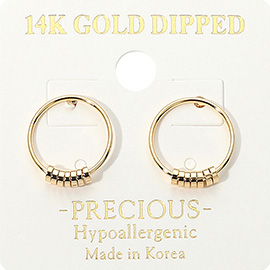 14K Gold Dipped Hypoallergenic Beaded Mini Ring Earrings