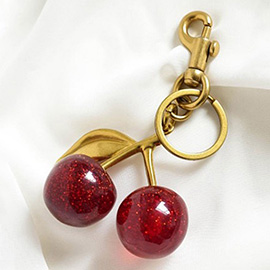 Glittered Cherry Keychain / Bag Charm