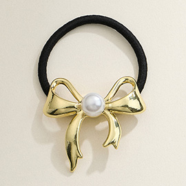 Pearl Metal Bow Pointed Hair Band